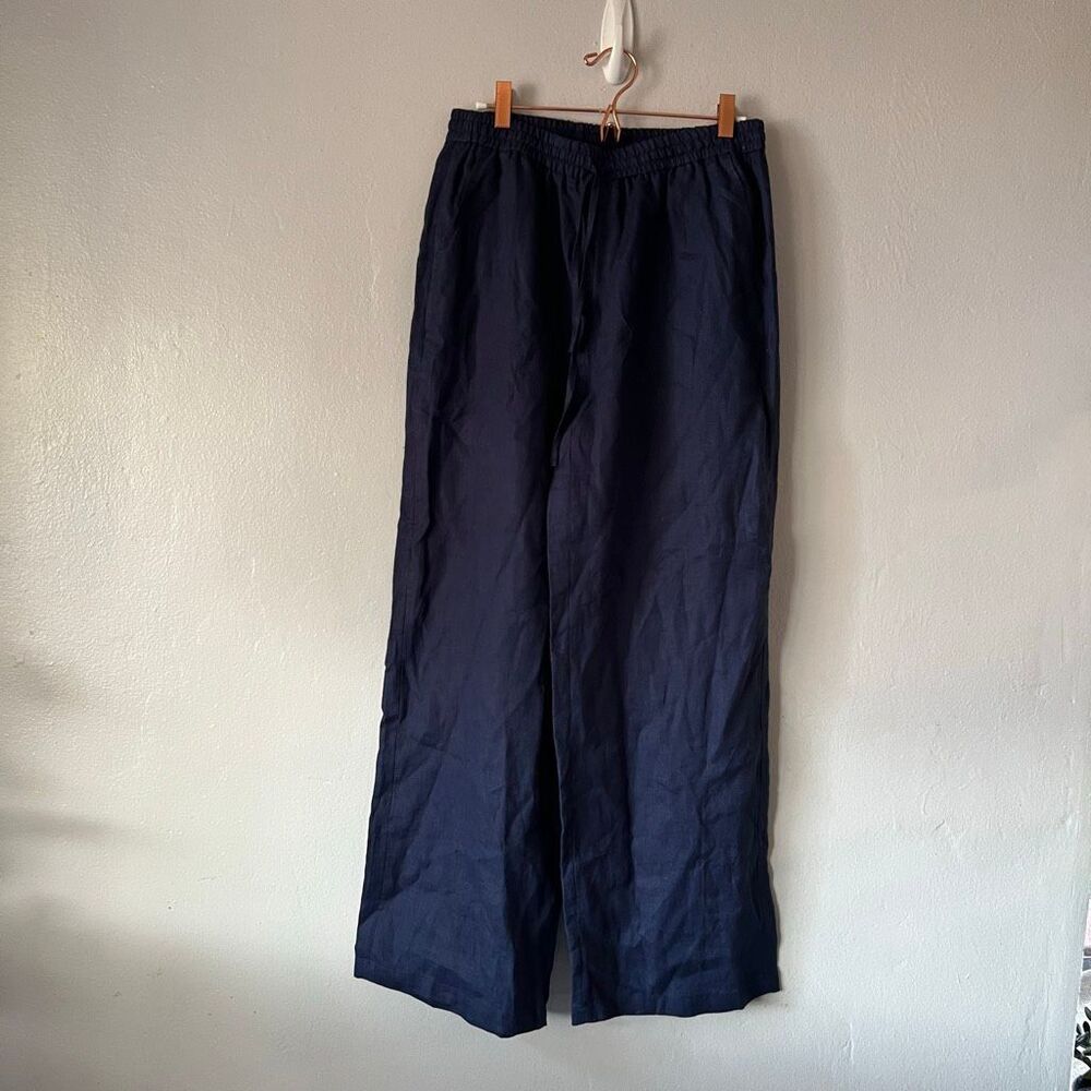 Lintico linen trousers wide leg classic pants